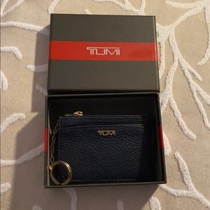 Tumi zip card case with box and tag